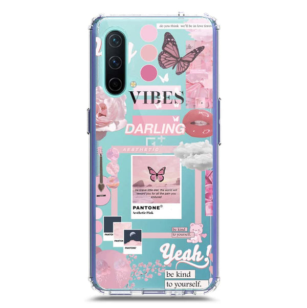 Pink Aesthetic Design Soft Phone Case - Crystal Clear Case - OnePlus Nord CE 5G