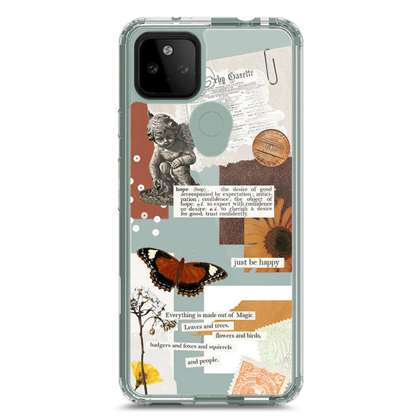Aesthetic Design - Design 2 - Soft Phone Case - Crystal Clear Case - Google Pixel 5a 5G