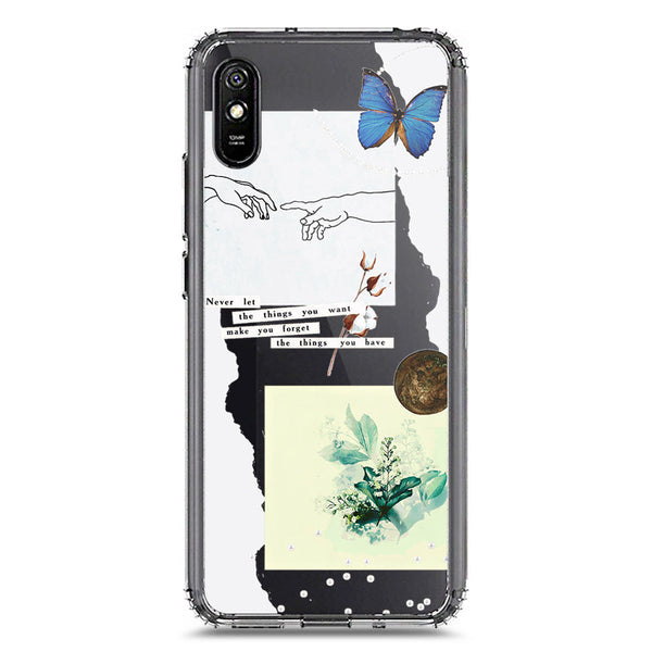 Aesthetic Collage Design - Design 3 - Soft Phone Case - Crystal Clear Case - Xiaomi Redmi 9A