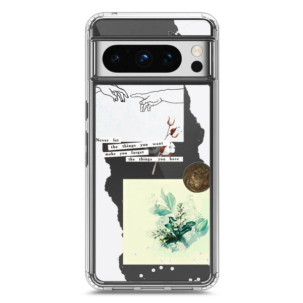 Aesthetic Collage Design - Design 3 - Soft Phone Case - Crystal Clear Case - Google Pixel 8 Pro