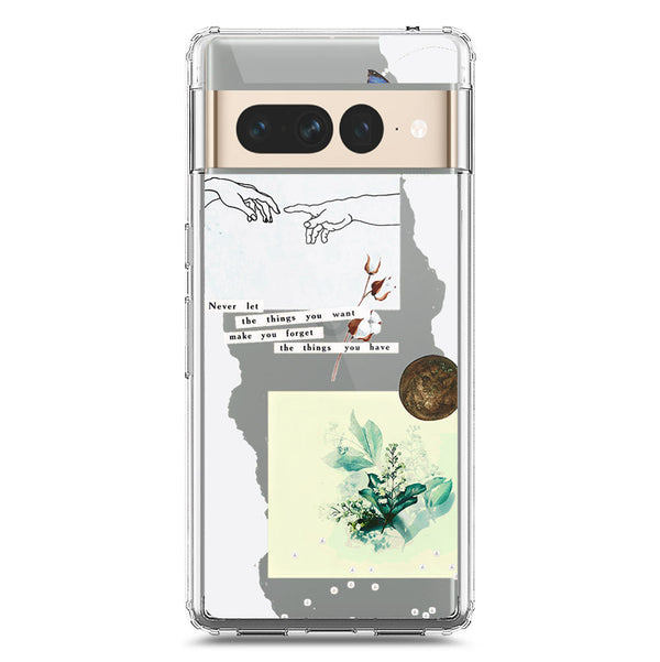 Aesthetic Collage Design - Design 3 - Soft Phone Case - Crystal Clear Case - Google Pixel 7 Pro