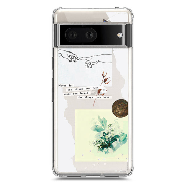 Aesthetic Collage Design - Design 3 - Soft Phone Case - Crystal Clear Case - Google Pixel 7