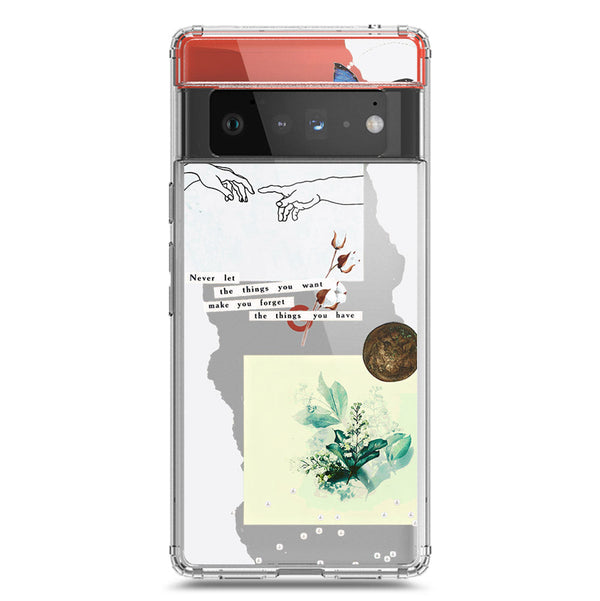 Aesthetic Collage Design - Design 3 - Soft Phone Case - Crystal Clear Case - Google Pixel 6 Pro