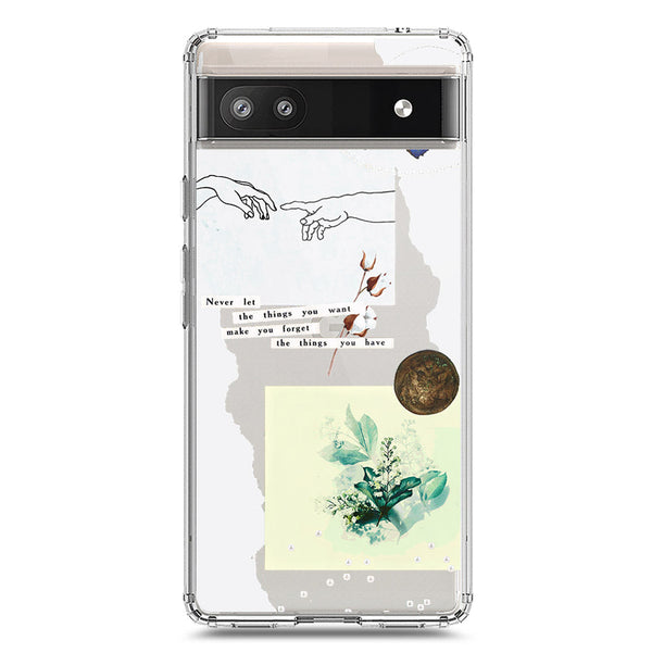 Aesthetic Collage Design - Design 3 - Soft Phone Case - Crystal Clear Case - Google Pixel 6a