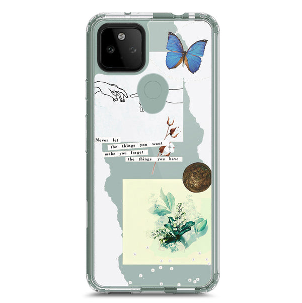 Aesthetic Collage Design - Design 3 - Soft Phone Case - Crystal Clear Case - Google Pixel 5a 5G