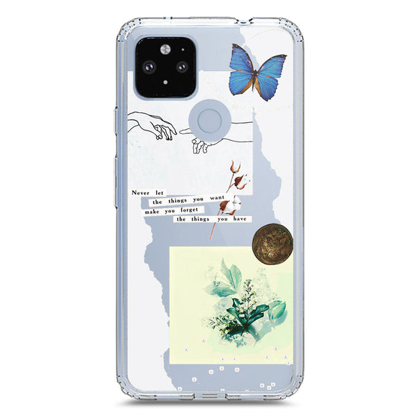 Aesthetic Collage Design - Design 3 - Soft Phone Case - Crystal Clear Case - Google Pixel 4a 5G