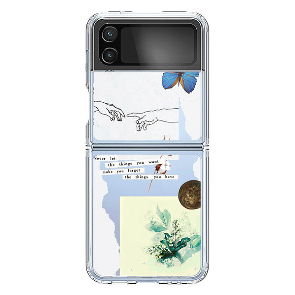 Aesthetic Collage Design - Design 3 - Soft Phone Case - Crystal Clear Case - Samsung Galaxy Z Flip 3 5G