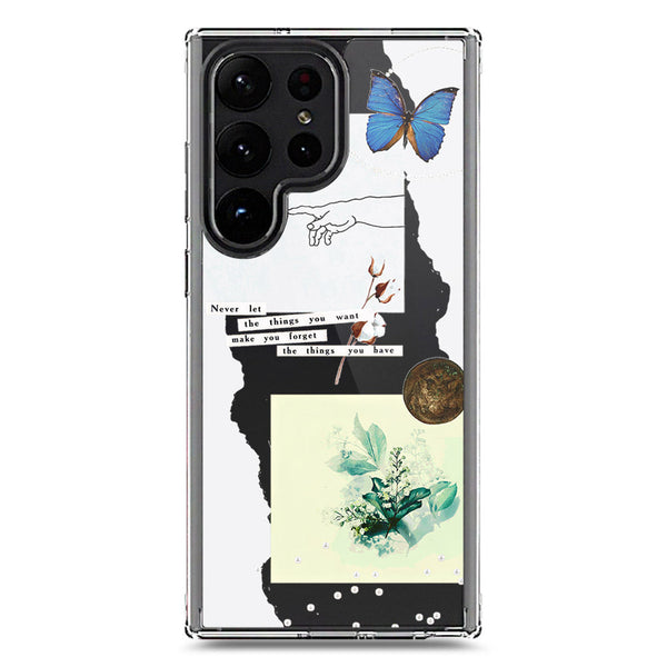 Aesthetic Collage Design - Design 3 - Soft Phone Case - Crystal Clear Case - Samsung Galaxy S23 Ultra 5G