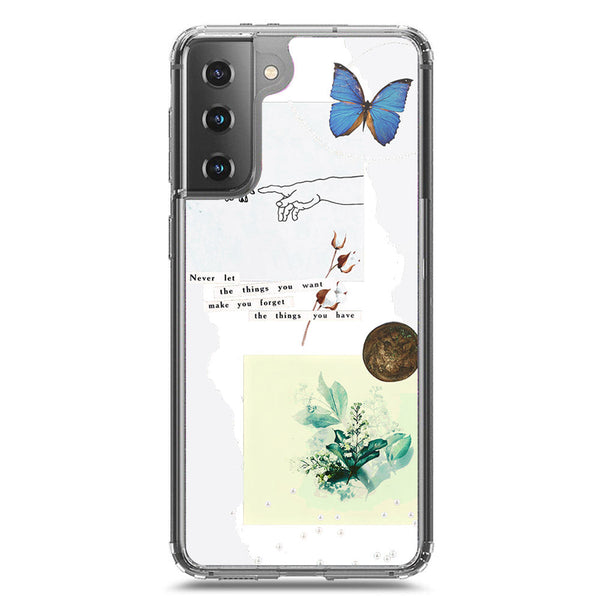 Aesthetic Collage Design - Design 3 - Soft Phone Case - Crystal Clear Case - Samsung Galaxy S21 Plus 5G