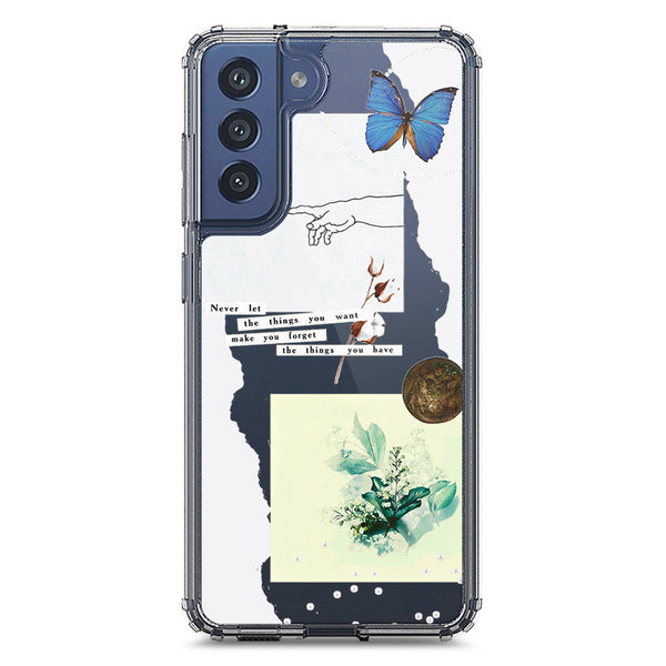 Aesthetic Collage Design - Design 3 - Soft Phone Case - Crystal Clear Case - Samsung Galaxy S21 FE 5G