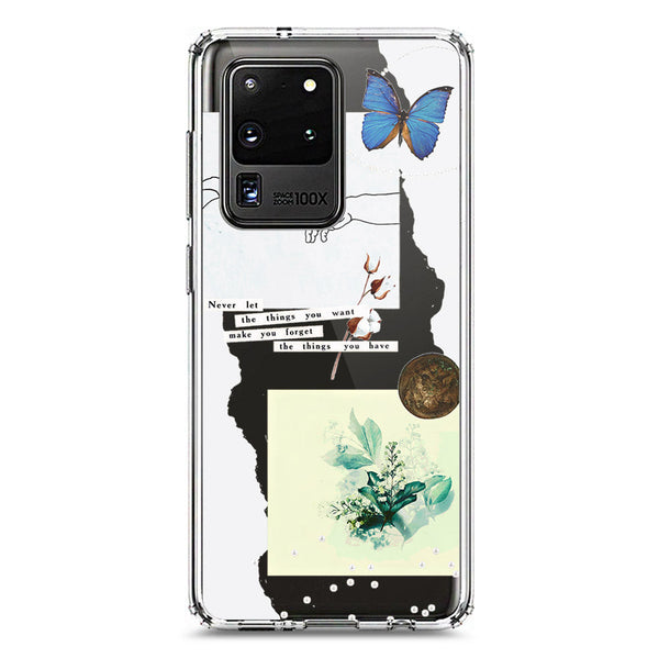 Aesthetic Collage Design - Design 3 - Soft Phone Case - Crystal Clear Case - Samsung Galaxy S20 Ultra