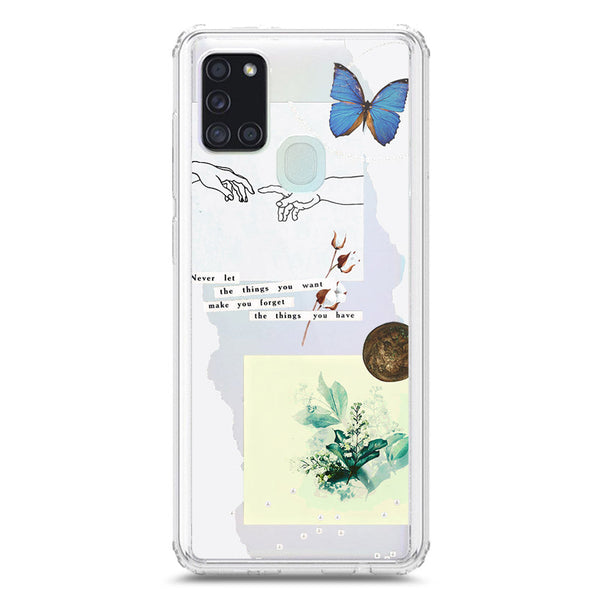 Aesthetic Collage Design - Design 3 - Soft Phone Case - Crystal Clear Case - Samsung Galaxy A21s