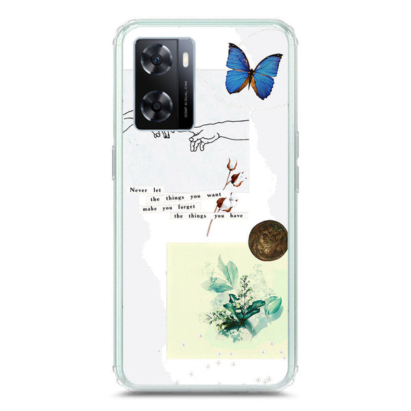 Aesthetic Collage Design - Design 3 - Soft Phone Case - Crystal Clear Case - Oppo A77 4G
