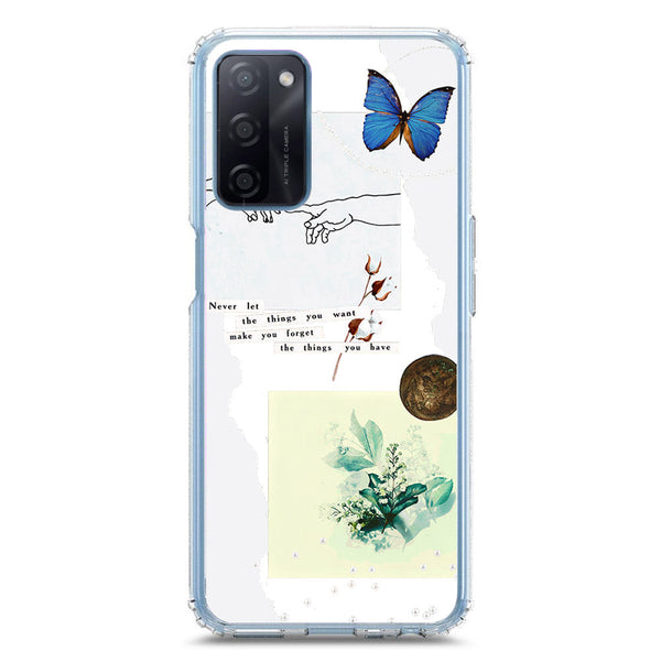 Aesthetic Collage Design - Design 3 - Soft Phone Case - Crystal Clear Case - Oppo A55 5G