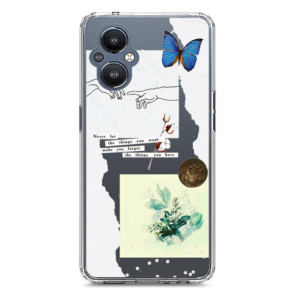 Aesthetic Collage Design - Design 3 - Soft Phone Case - Crystal Clear Case - OnePlus Nord N20 5G