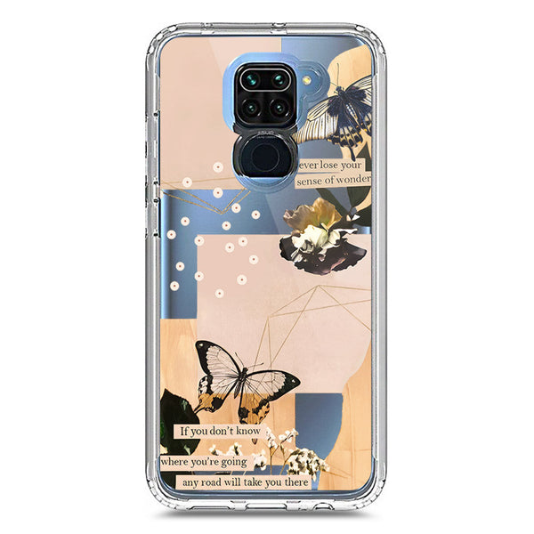 Aesthetic Butterfly Design - Design 4 - Soft Phone Case - Crystal Clear Case - Xiaomi Redmi Note 9