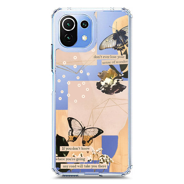 Aesthetic Butterfly Design - Design 4 - Soft Phone Case - Crystal Clear Case - Xiaomi Mi 11 Lite