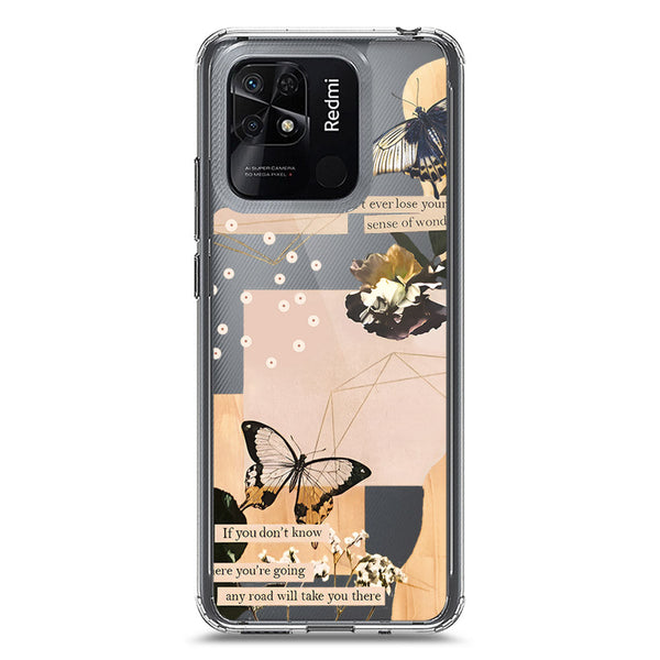 Aesthetic Butterfly Design - Design 4 - Soft Phone Case - Crystal Clear Case - Xiaomi Redmi 10C