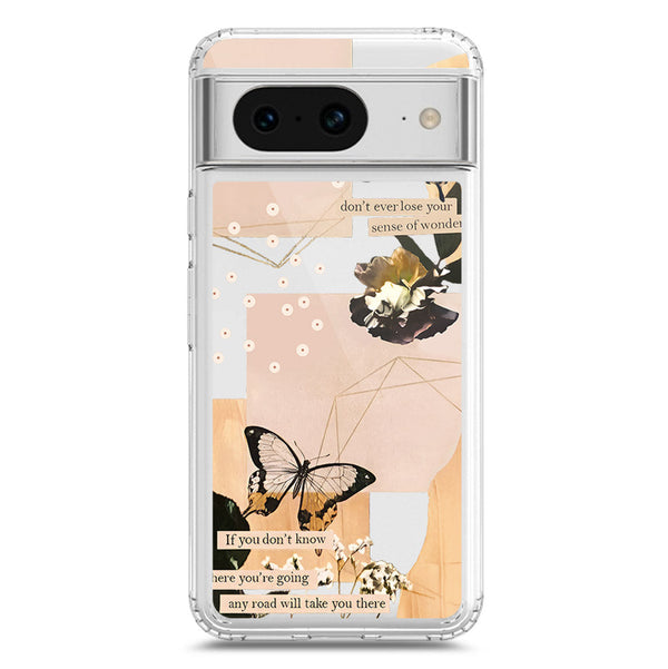 Aesthetic Butterfly Design - Design 4 - Soft Phone Case - Crystal Clear Case - Google Pixel 8