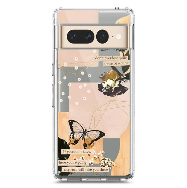 Aesthetic Butterfly Design - Design 4 - Soft Phone Case - Crystal Clear Case - Google Pixel 7 Pro