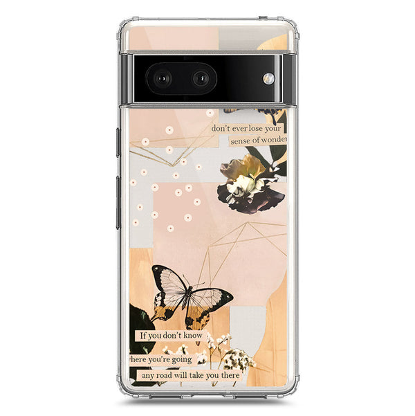 Aesthetic Butterfly Design - Design 4 - Soft Phone Case - Crystal Clear Case - Google Pixel 7