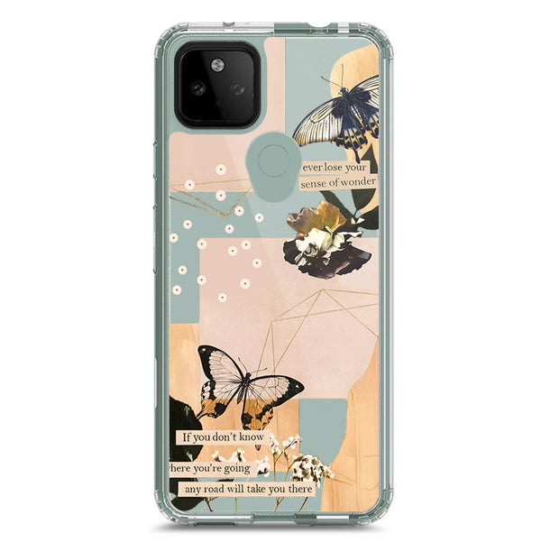 Aesthetic Butterfly Design - Design 4 - Soft Phone Case - Crystal Clear Case - Google Pixel 5a 5G