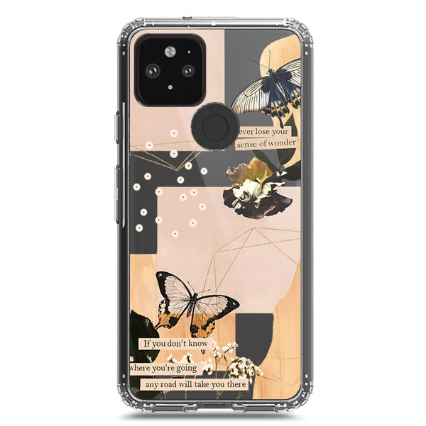 Aesthetic Butterfly Design - Design 4 - Soft Phone Case - Crystal Clear Case - Google Pixel 5