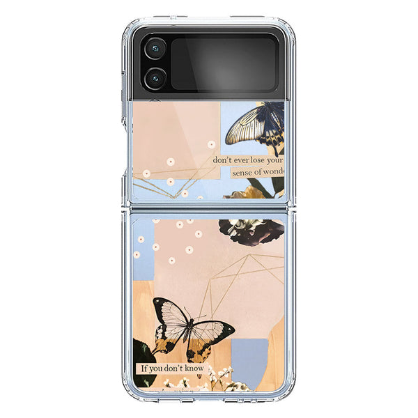 Aesthetic Butterfly Design - Design 4 - Soft Phone Case - Crystal Clear Case - Samsung Galaxy Z Flip 3 5G