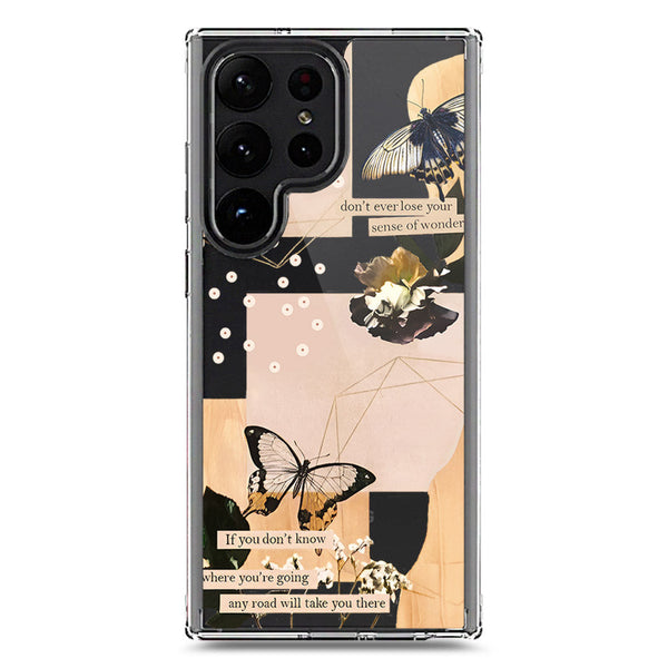 Aesthetic Butterfly Design - Design 4 - Soft Phone Case - Crystal Clear Case - Samsung Galaxy S23 Ultra 5G