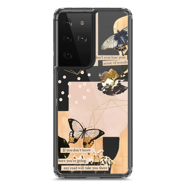 Aesthetic Butterfly Design - Design 4 - Soft Phone Case - Crystal Clear Case - Samsung Galaxy S21 Ultra 5G