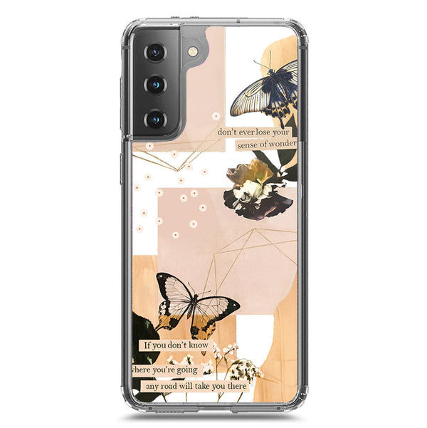 Aesthetic Butterfly Design - Design 4 - Soft Phone Case - Crystal Clear Case - Samsung Galaxy S21 5G