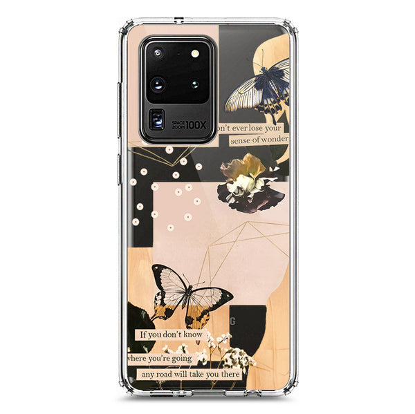 Aesthetic Butterfly Design - Design 4 - Soft Phone Case - Crystal Clear Case - Samsung Galaxy S20 Ultra