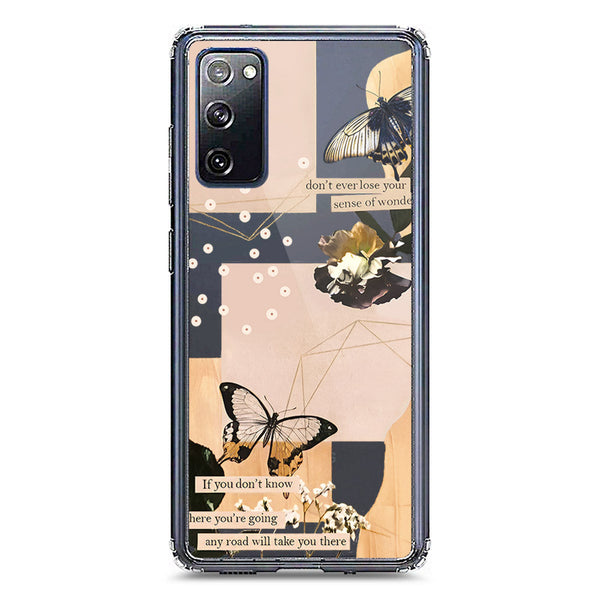 Aesthetic Butterfly Design - Design 4 - Soft Phone Case - Crystal Clear Case - Samsung Galaxy S20 FE