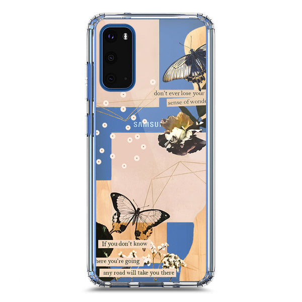 Aesthetic Butterfly Design - Design 4 - Soft Phone Case - Crystal Clear Case - Samsung Galaxy S20