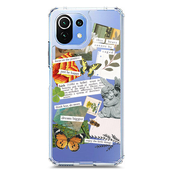 Aesthetic Scrap Design - Design 5 - Soft Phone Case - Crystal Clear Case - Xiaomi Mi 11 Lite
