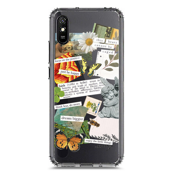 Aesthetic Scrap Design - Design 5 - Soft Phone Case - Crystal Clear Case - Xiaomi Redmi 9A