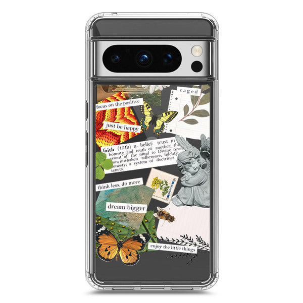 Aesthetic Scrap Design - Design 5 - Soft Phone Case - Crystal Clear Case - Google Pixel 8 Pro