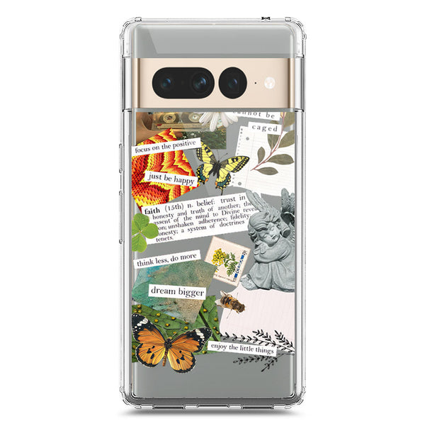 Aesthetic Scrap Design - Design 5 - Soft Phone Case - Crystal Clear Case - Google Pixel 7 Pro