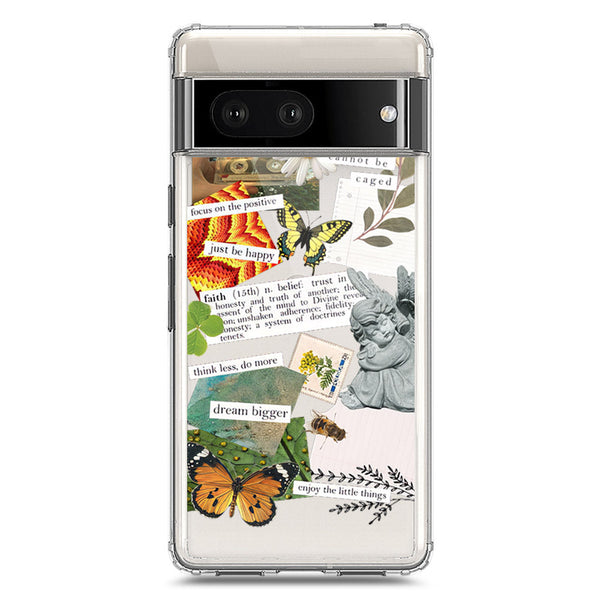 Aesthetic Scrap Design - Design 5 - Soft Phone Case - Crystal Clear Case - Google Pixel 7