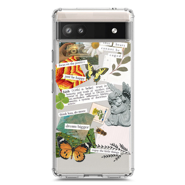 Aesthetic Scrap Design - Design 5 - Soft Phone Case - Crystal Clear Case - Google Pixel 6a