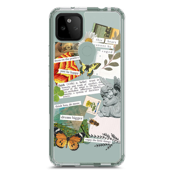 Aesthetic Scrap Design - Design 5 - Soft Phone Case - Crystal Clear Case - Google Pixel 5a 5G