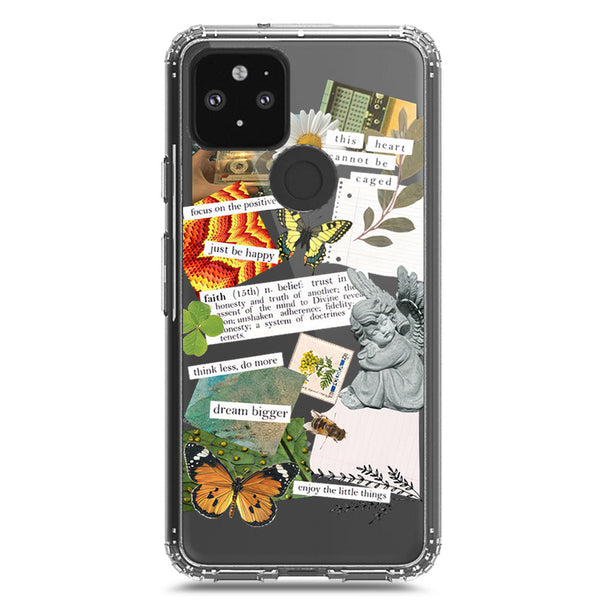 Aesthetic Scrap Design - Design 5 - Soft Phone Case - Crystal Clear Case - Google Pixel 5