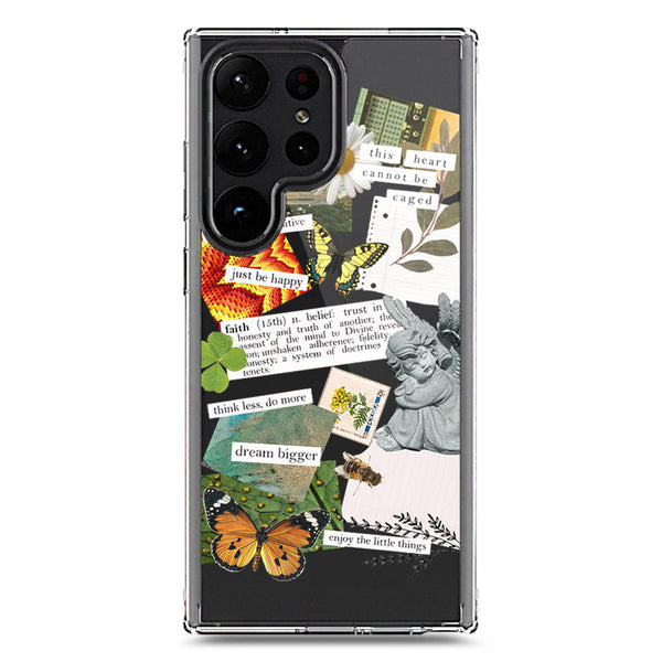 Aesthetic Scrap Design - Design 5 - Soft Phone Case - Crystal Clear Case - Samsung Galaxy S23 Ultra 5G
