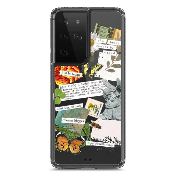 Aesthetic Scrap Design - Design 5 - Soft Phone Case - Crystal Clear Case - Samsung Galaxy S21 Ultra 5G