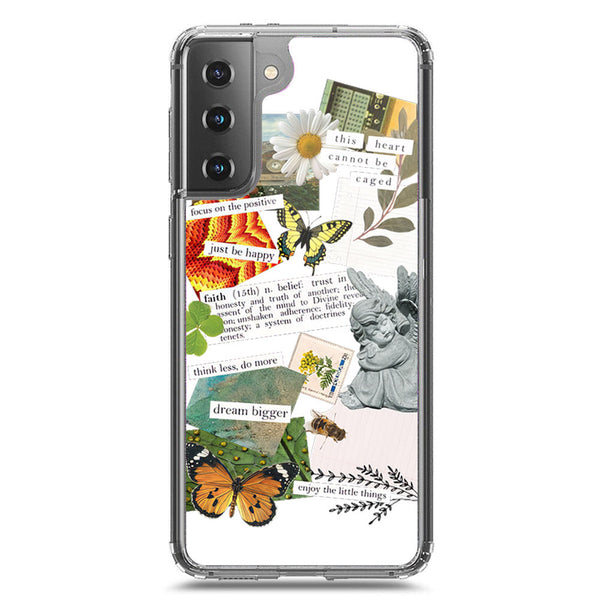 Aesthetic Scrap Design - Design 5 - Soft Phone Case - Crystal Clear Case - Samsung Galaxy S21 5G
