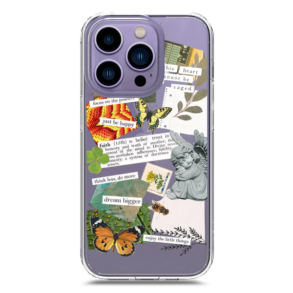 Aesthetic Scrap Design - Design 5 - Soft Phone Case - Crystal Clear Case - iPhone 14 Pro