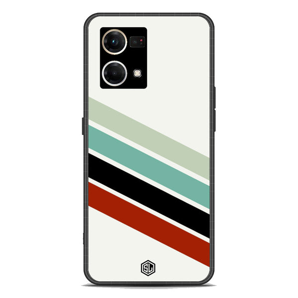 Retro Stripes Series Soft Phone Case - Premium Glass Case - Oppo Reno 7 4G