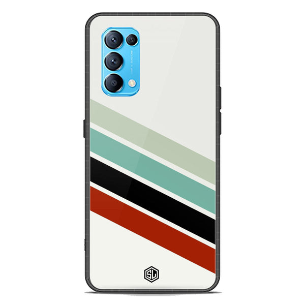 Retro Stripes Series Soft Phone Case - Premium Glass Case - Oppo Reno 5 4G