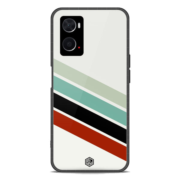 Retro Stripes Series Soft Phone Case - Premium Glass Case - Oppo A96 4G