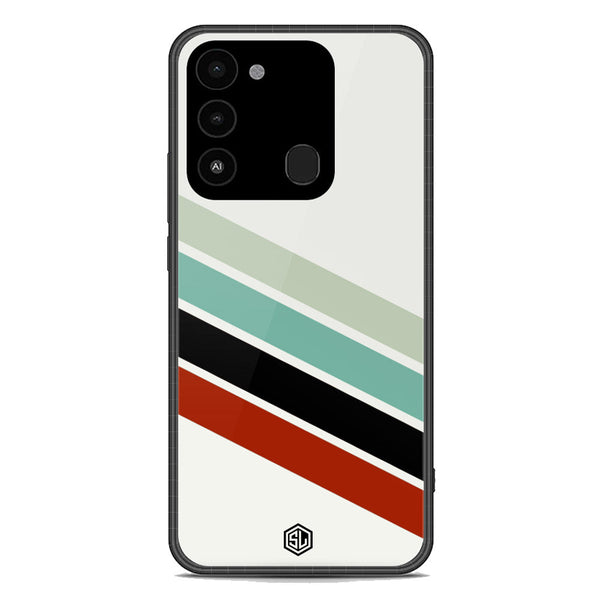 Retro Stripes Series Soft Phone Case - Premium Glass Case - Tecno Spark 8C